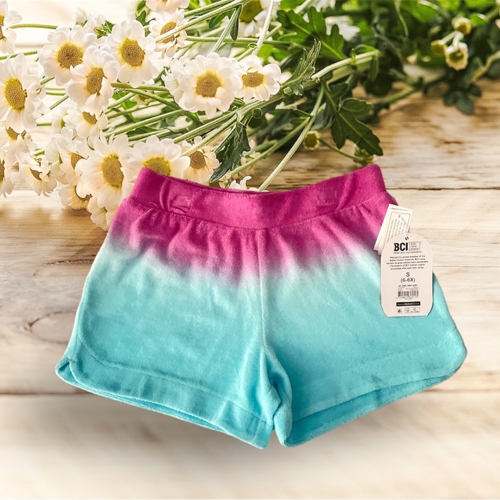 Wonder Nation Girls’ Towel Terry Shorts, Size S (6-6X)